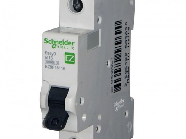 MCB EZ9F34163, Schneider Easy 1P 63A 4.5KA 230/ 400V